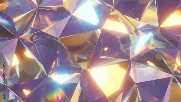 Obraz Abstract Geometric Crystal Facets diamond