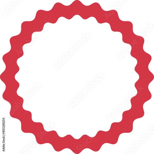 Obraz Vector Red Circular Scalloped Frame or Empty Seal Border