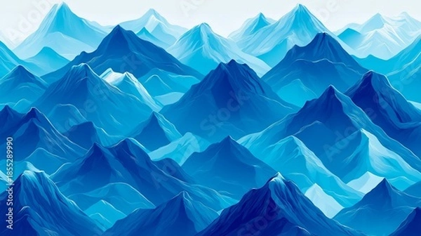 Fototapeta snow-capped mountain landscape, illustration