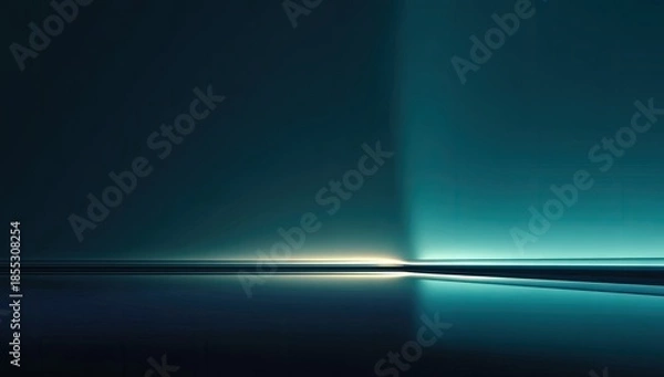 Obraz Abstract composition using a cool color palette with intersecting lines creating depth and reflections