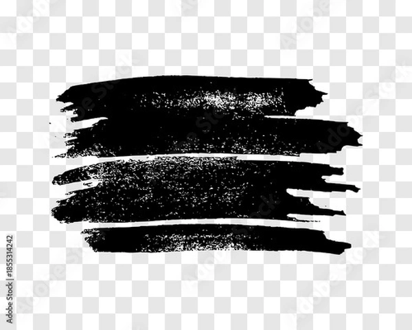 Obraz Black brush stroke on transparent background