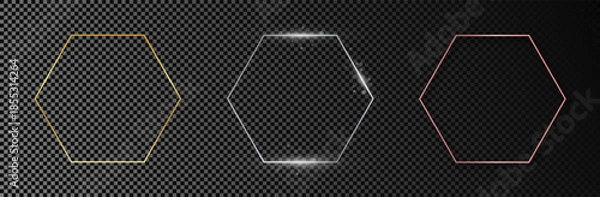 Obraz Set of three hexagon frames