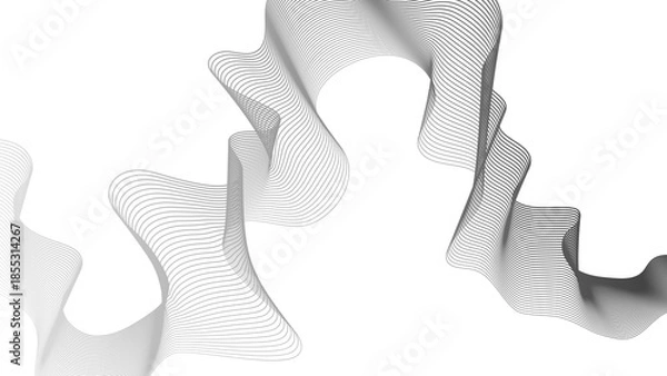Obraz Abstract backdrop with grey wave gradient lines