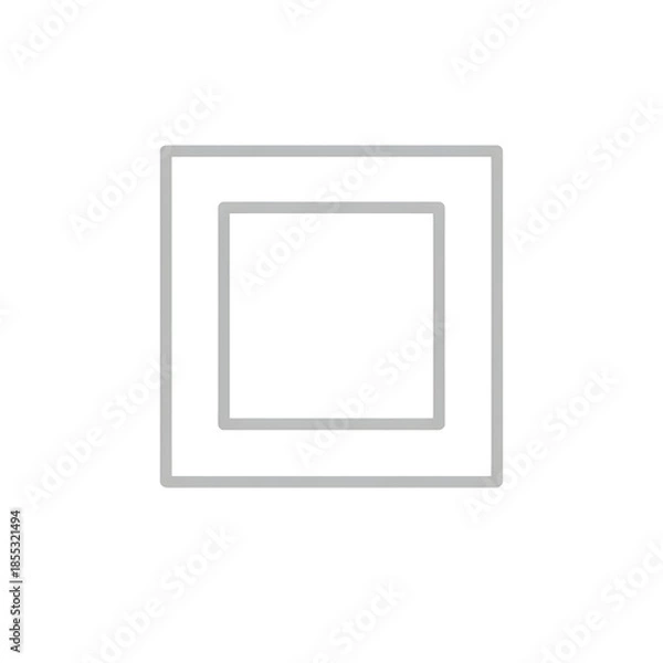 Obraz Minimal checkbox unchecked thin border, #333, isolated on transparent, UI kit ready