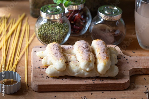 Obraz Nutritious Cheese Whole Wheat Bread for Breakfast