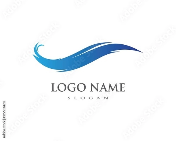 Obraz Water Wave symbol and icon Logo Template