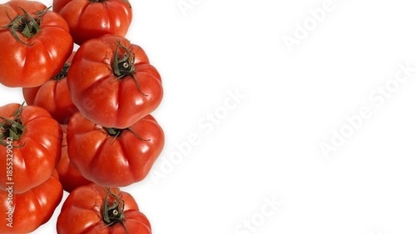 Obraz Ripe heirloom tomatoes creating a vertical border