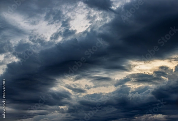 Obraz dark storm clouds at sunset