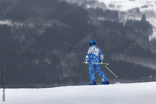 Obraz 山形赤倉温泉スキー場ゲレンデのスキーヤー