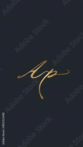 Obraz Single fluid stroke on deep charcoal, asymmetrical balance, vertical negative space, premium app template vibe