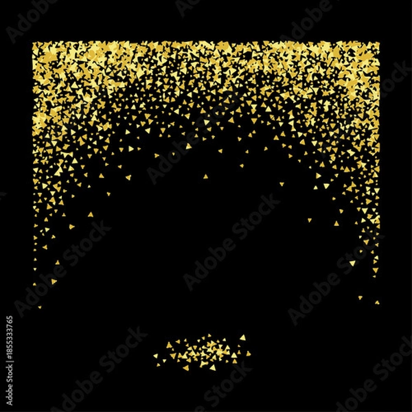 Obraz Golden confetti shower icon flat vector design.