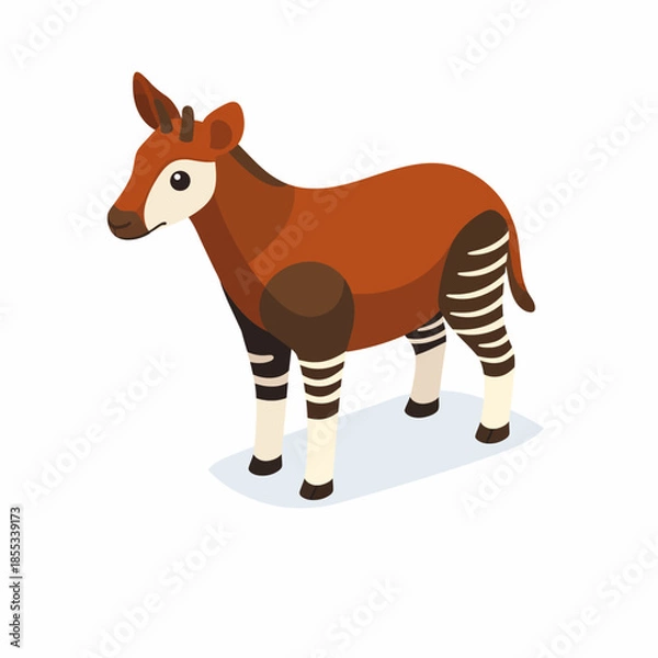 Obraz Okapi en diseño isométrico plano