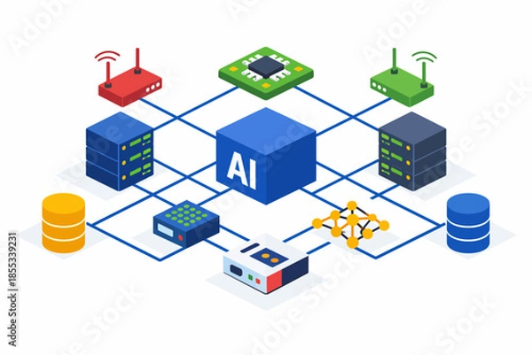 Obraz Red de inteligencia artificial conectada
