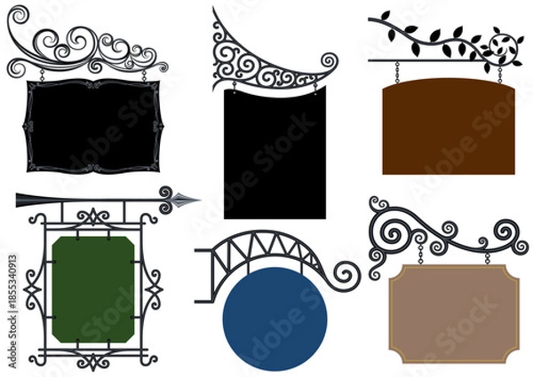 Obraz クラシカルでおしゃれな吊り看板のセット