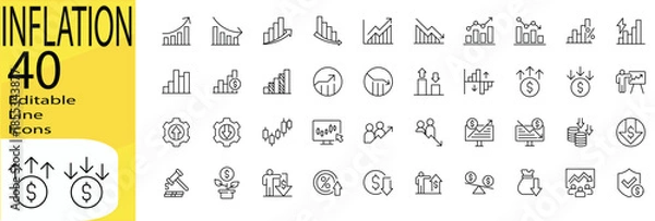Obraz Inflation icon set. Editable stroke.