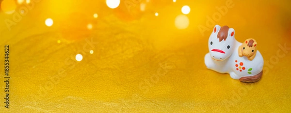 Obraz 金ボケ親子午年素材