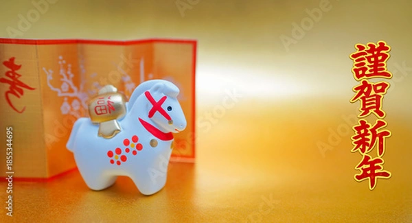 Obraz 謹賀新年の馬置物