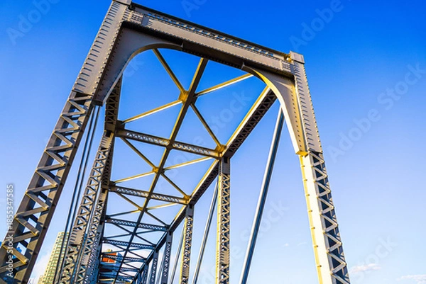 Obraz 青空に伸びる鉄橋