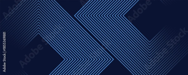 Obraz Dynamic abstract blue zigzag line pattern for modern digital background concept