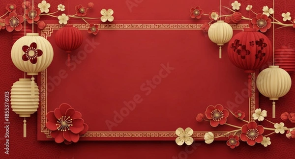 Obraz Chinese New Year lantern background 