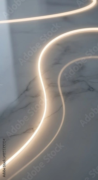 Obraz Luminous strands on a marbled surface intertwining to create a serene visual composition creating an aesthetic