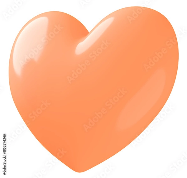 Obraz 3D画像_ハート_オレンジ