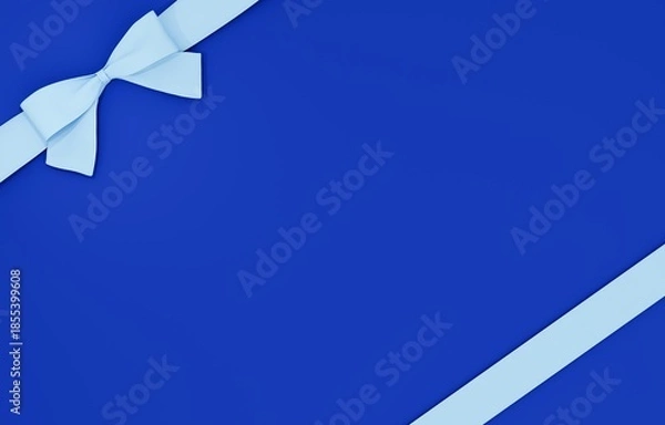 Obraz 3D素材_リボン_水色