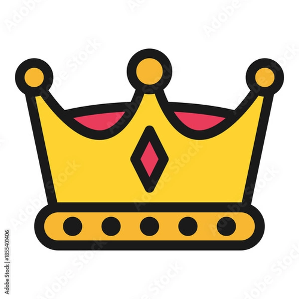 Obraz crown filled outline icon vector