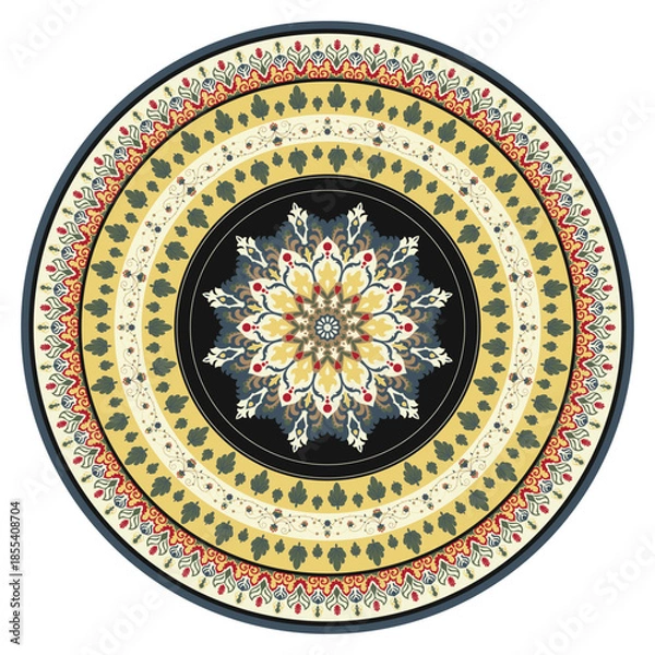 Obraz Circular mandala pattern rug, living room rug, tile pattern.