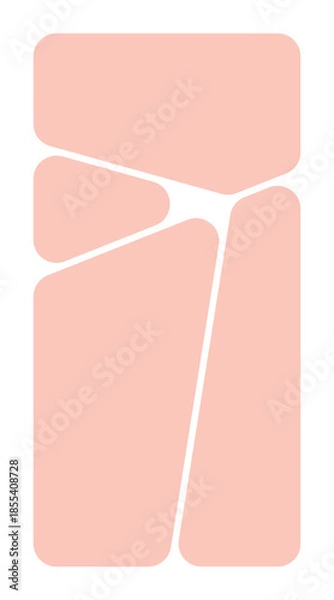 Obraz Poster photo frame with rounded mosaic composition in vertical 1:2 format on transparent background