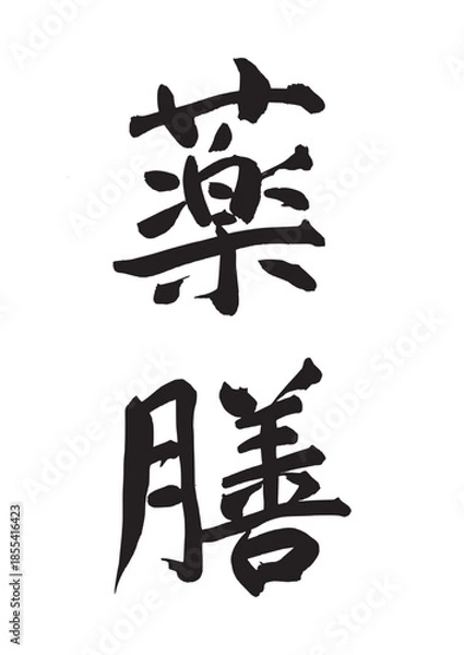 Obraz 薬膳（筆文字）