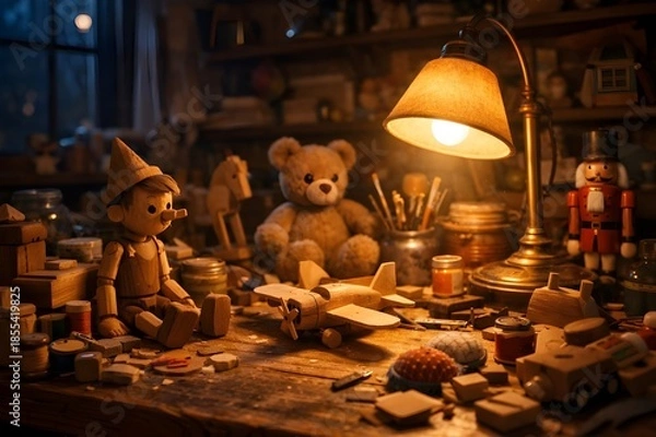 Obraz Quiet Christmas Workshop 3D Art