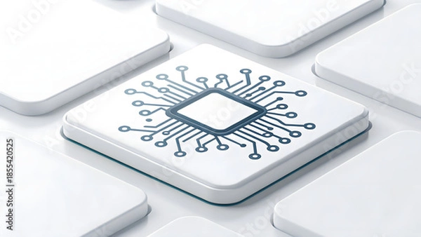 Obraz AI button represent modern data technology and mobile communication