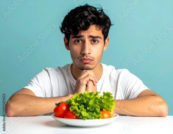 Obraz a man considering a diet plan