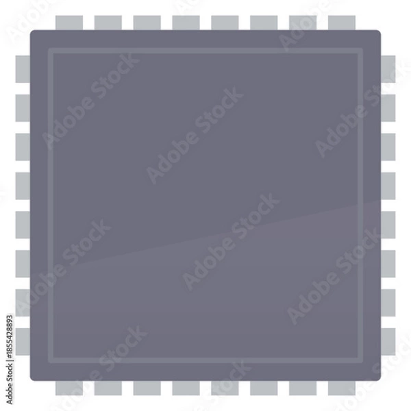 Obraz 最先端の半導体チップと人工知能をイメージした次世代デジタルテクノロジーのベクターイラスト