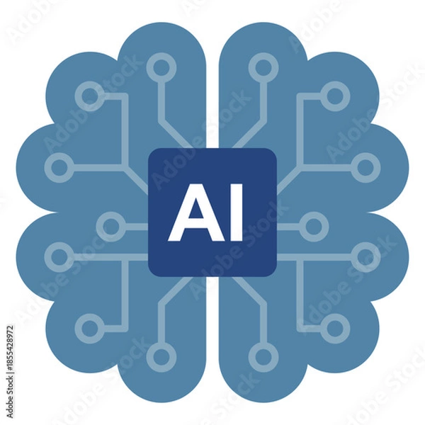 Obraz 次世代の産業を支える人工知能AIと半導体チップのコンセプトベクターイラスト