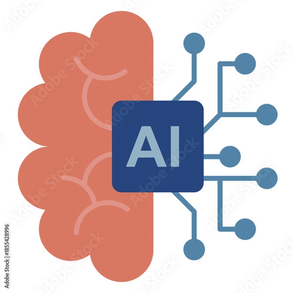 Obraz 次世代の産業を支える人工知能AIと半導体チップのコンセプトベクターイラスト