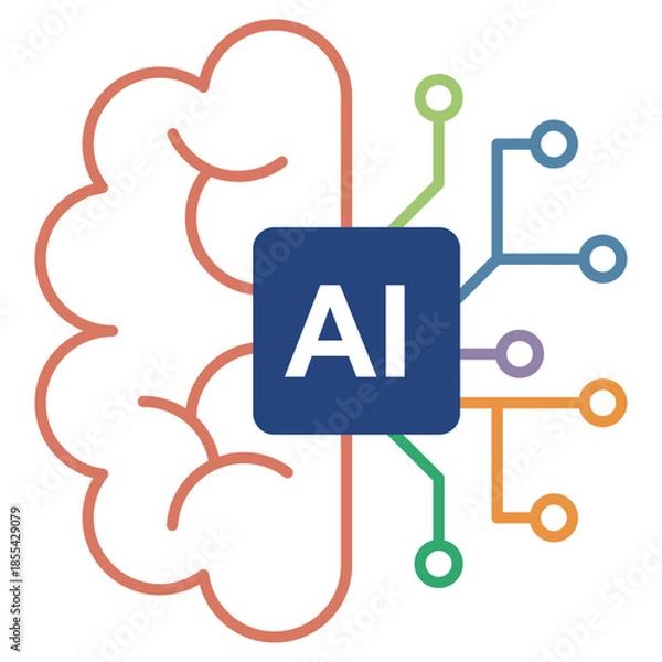 Obraz 次世代の産業を支える人工知能AIと半導体チップのコンセプトベクターイラスト