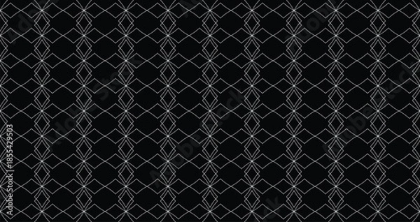 Fototapeta Seamless Black and White Geometric Woven Grid Pattern Background