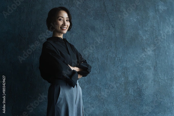 Obraz ポージングをするショートヘアの女性　ビューティイメージ