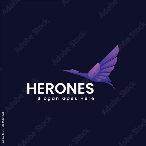 Obraz Gradient Modern Heron Logo Design