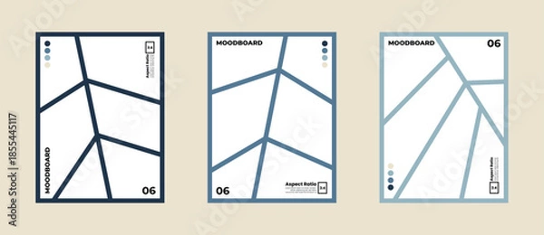 Obraz Vertical comic moodboard with six visual frames and a curated palette in 3:4 aspect ratio