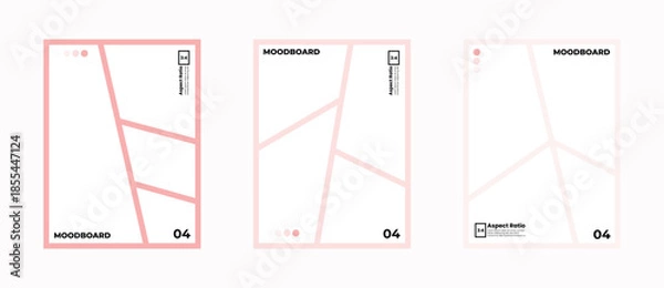 Obraz Visual moodboard with four comic frames and carefully curated colors in 3:4 format