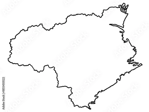 Obraz 徳島県の地図（白地図）