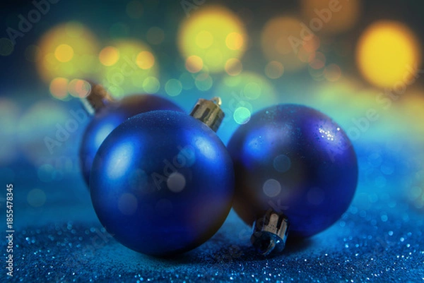 Obraz christmas decoration on blue background