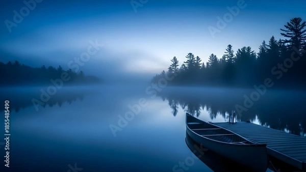 Obraz misty morning on lake