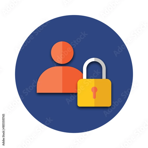 Obraz Login Vector Icon illustration 3d style