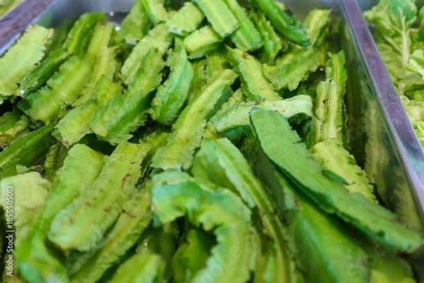 Obraz green beans on a plate