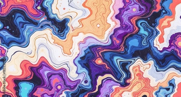 Obraz Vibrant colorful abstract swirling liquid background pattern