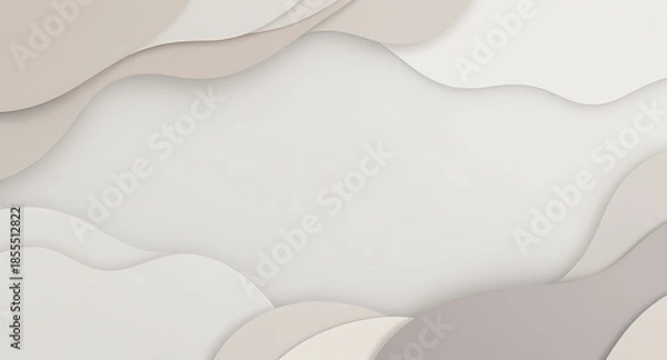 Obraz Soft beige and white abstract wavy shapes background